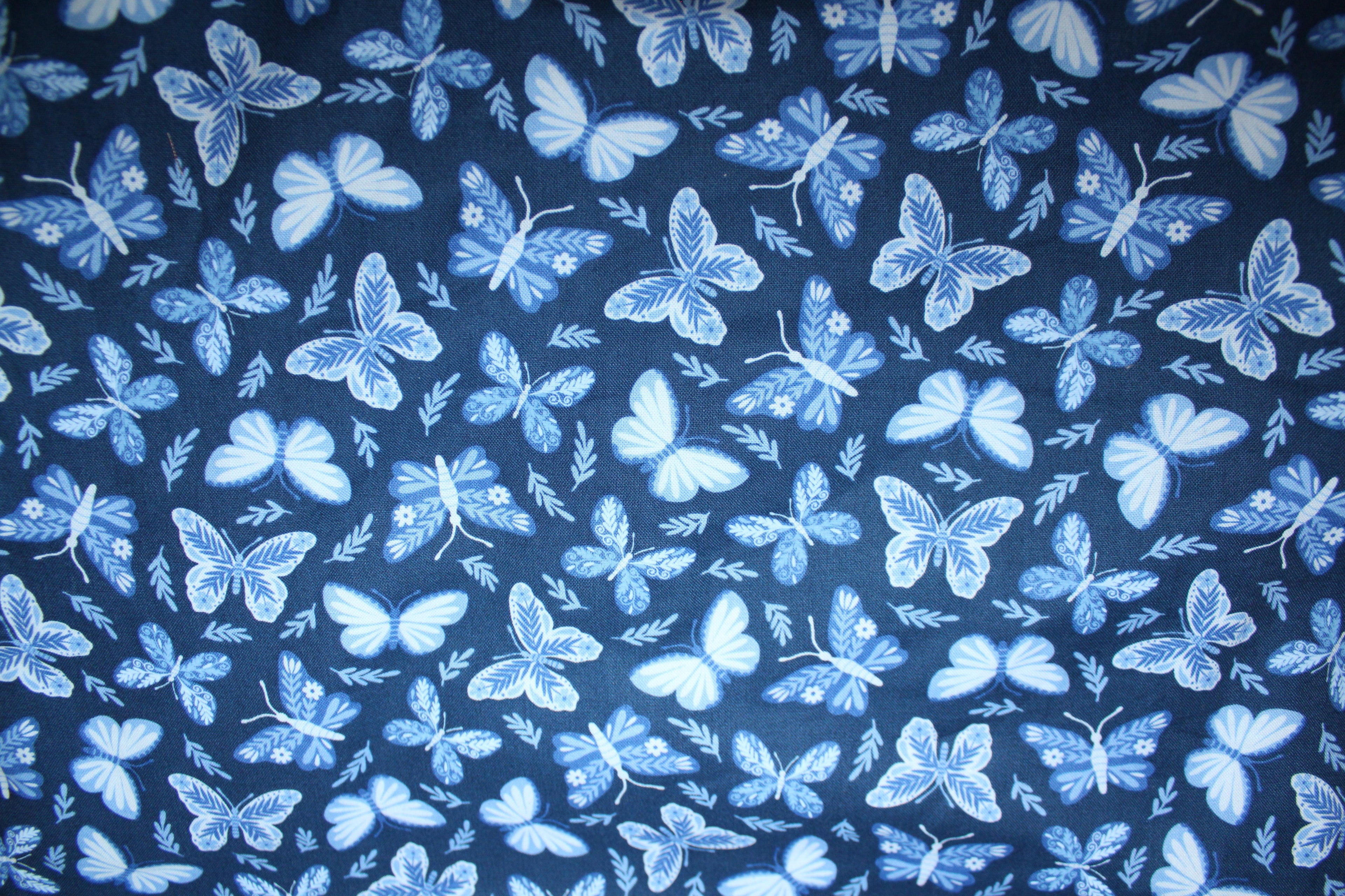 Blue butterfly tote bag